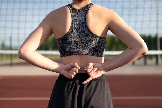 Girl playing volleyball