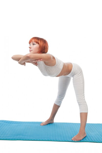 Girl practicing yogatic asana