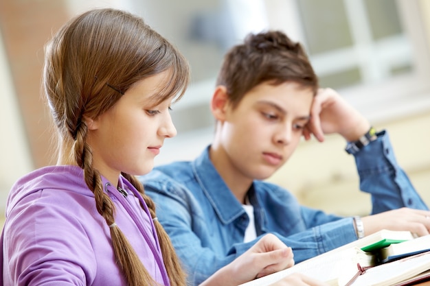 Girl reading an entertaining book