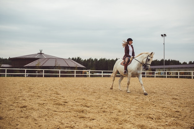 Free photo the girl rides a horse