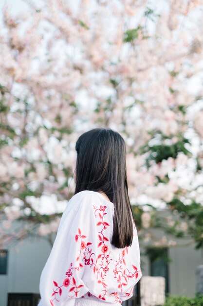 girl and sakura