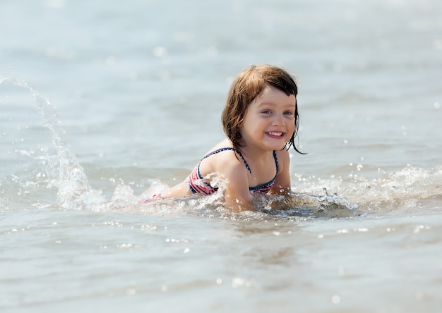 girl in sea wave