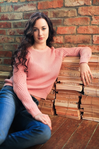 Girl sitting on the floor