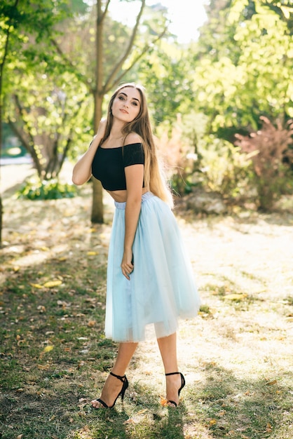 Free photo girl in skirt