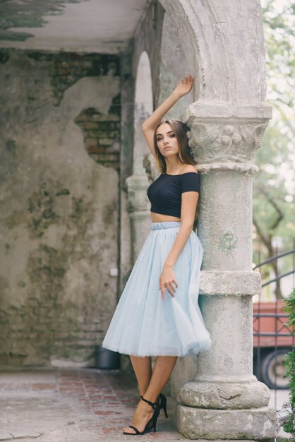 girl in skirt