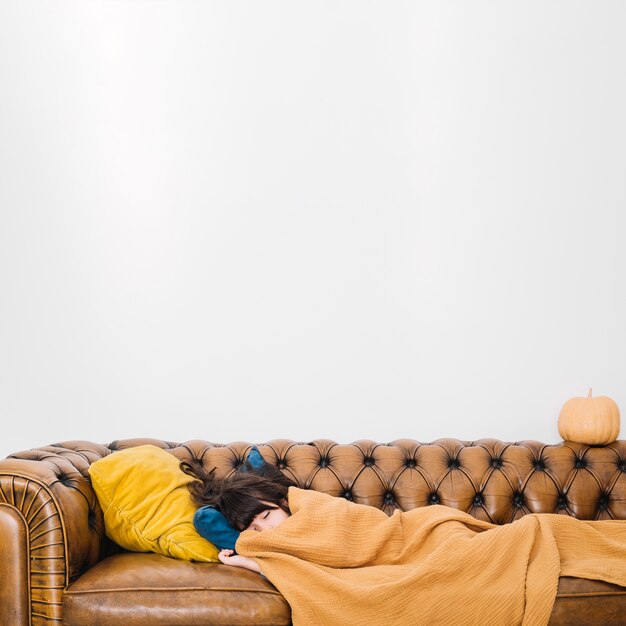 Girl sleeping on couch