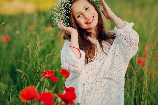 Girl smiling outdoors