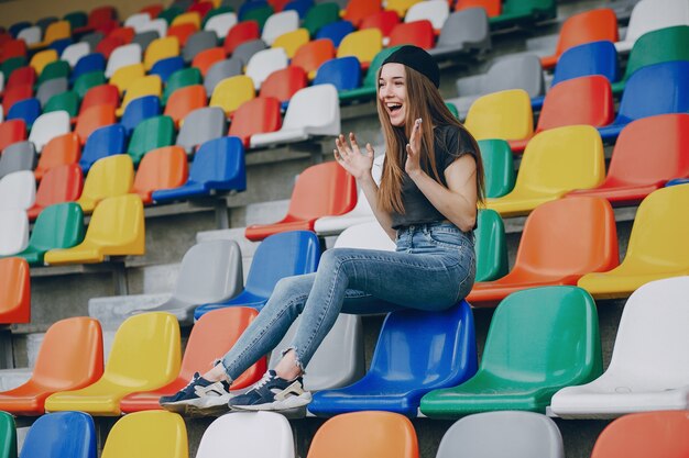 girl on a stadium