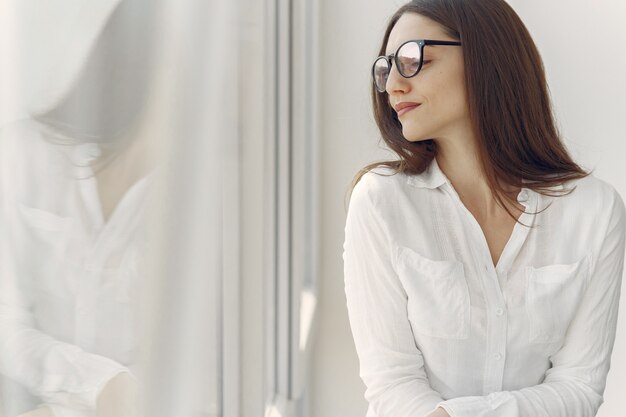 Girl standing in the office