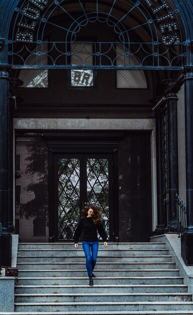 the girl on the steps