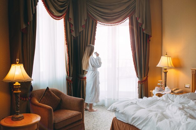 Luxury Bedroom Interior With Rich Furniture And Scenic On
