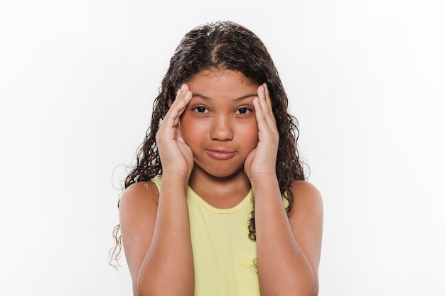 Girl suffering from headache