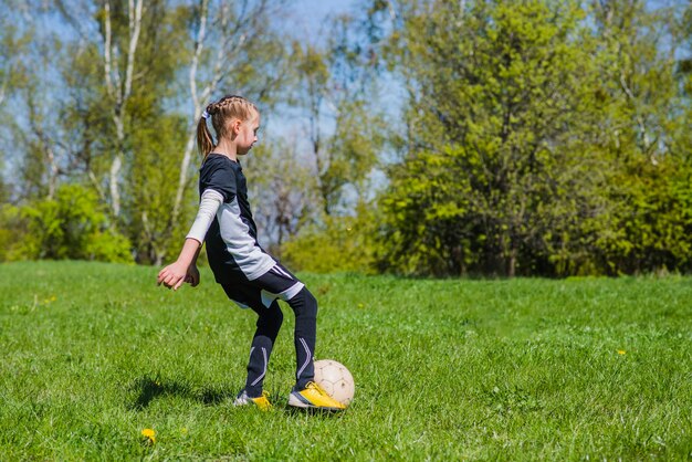 Girl training in the park