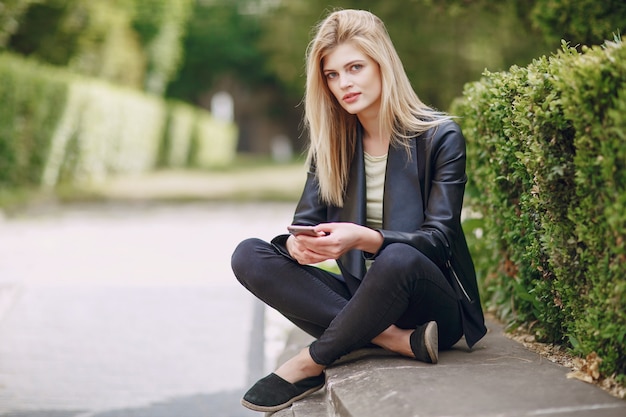 girl using relaxing face talking