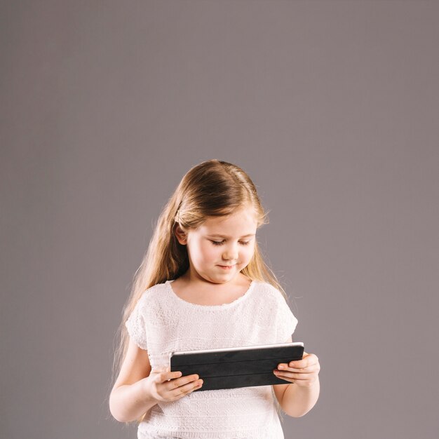 Girl using tablet