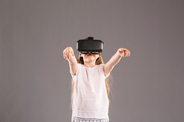 Girl in VR headset