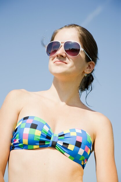 Girl wearing sunglasses