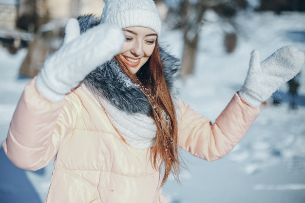 Free photo girl in winter