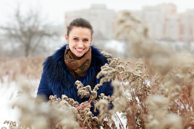 girl at wintry park