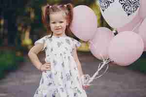 Free photo girl with ballons