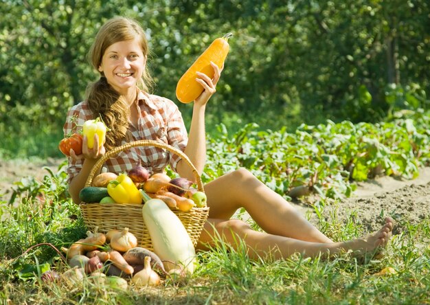 girl with basket of harves