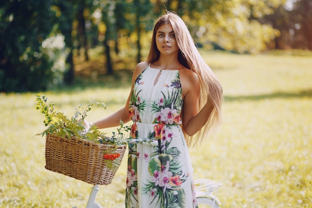 Free photo girl with a bike