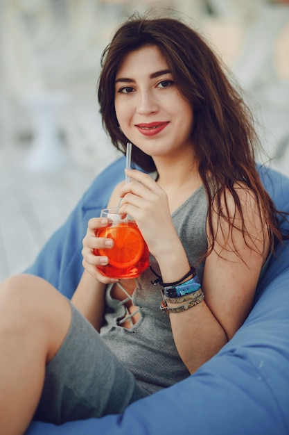 girl with cocktail