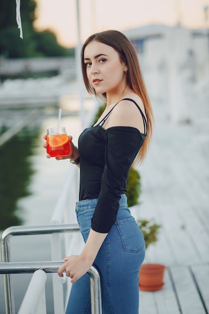 girl with cocktail