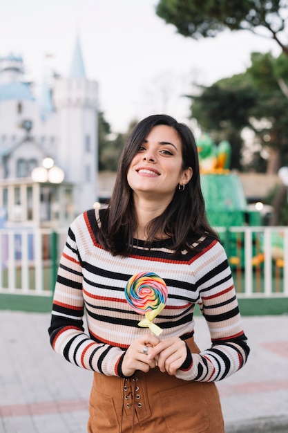 Free photo girl with colorful lollipop