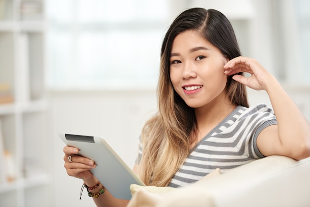 Girl with digital tablet