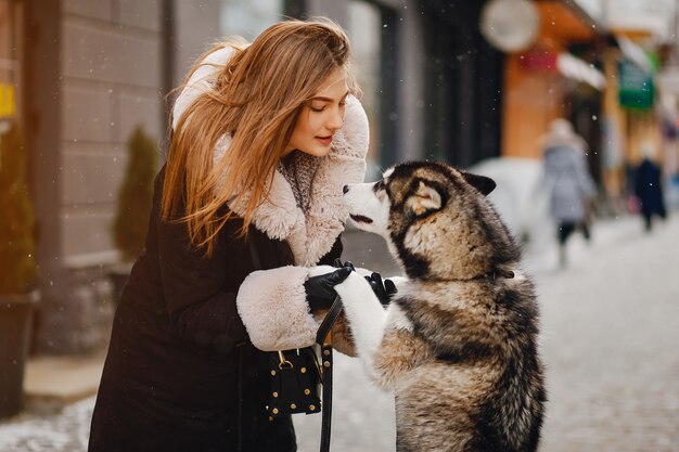 Girl with dog