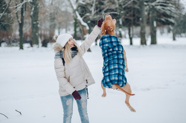 girl with a dog