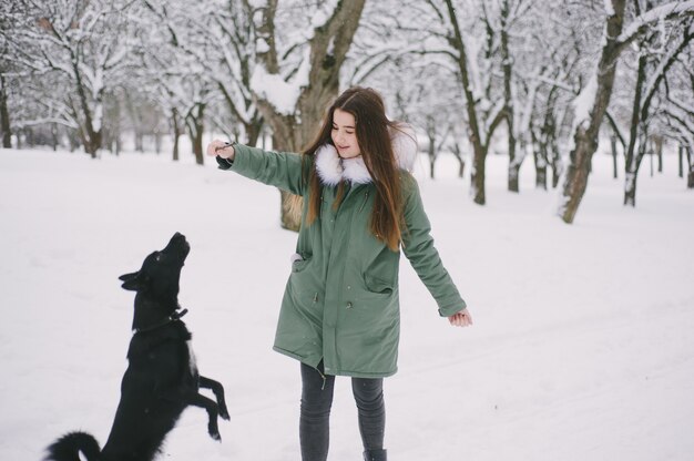 girl with a dog