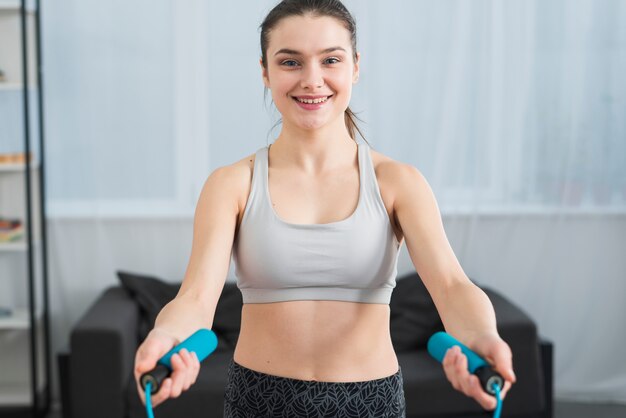 Girl with jumping rope