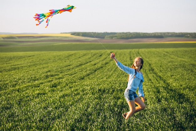 Free photo girl with kite