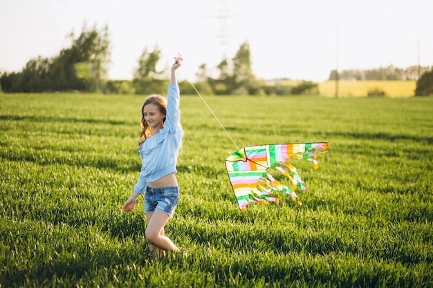 Free photo girl with kite