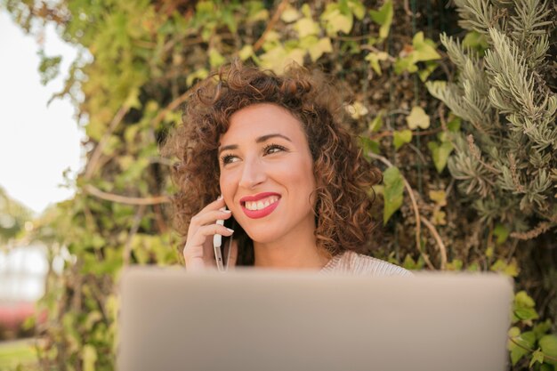 Girl with a laptop