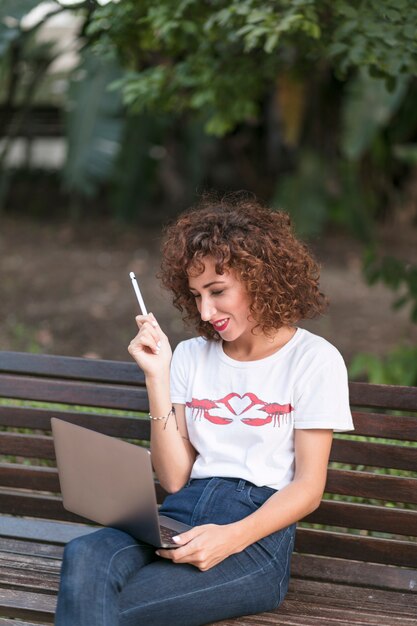 Girl with a laptop