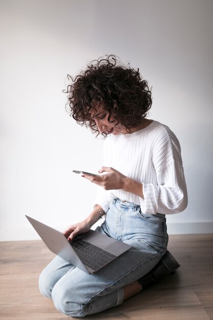 Girl with a laptop