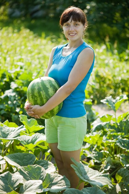 girl with ripe melon