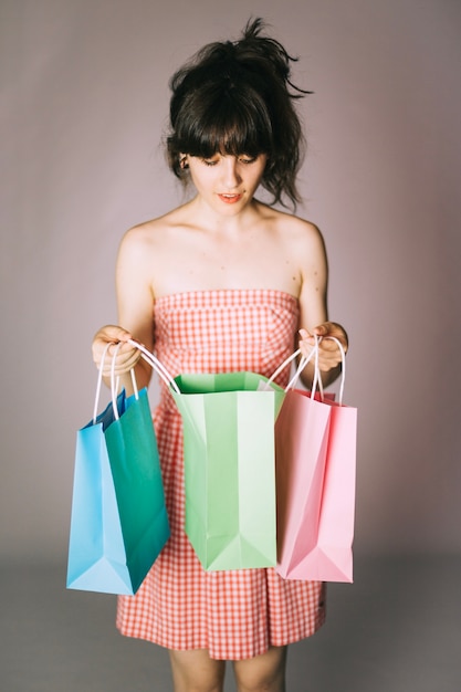 Girl with shopping packages