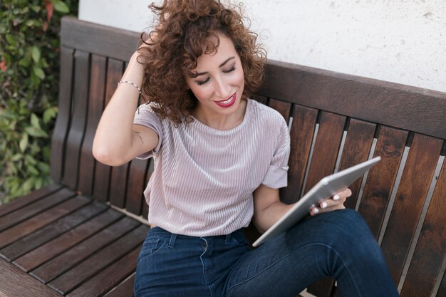 Girl with a tablet