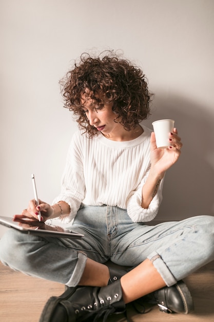 Girl with a tablet