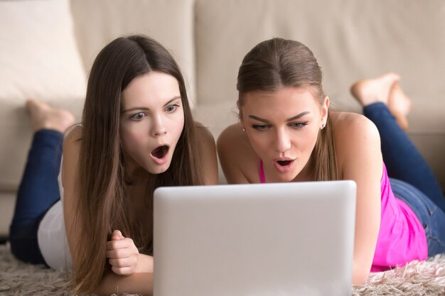 Girlfriends shocked watching movie at home