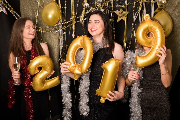 Girls celebrating 2019 at new year party