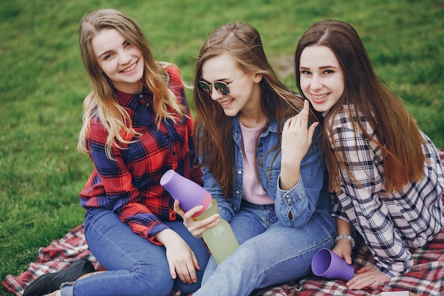 Free photo girls on a picnic