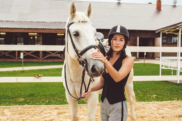 the girls ride on horses