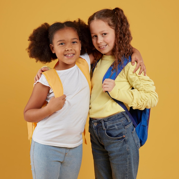 Free Photo girls school friendship holding each other