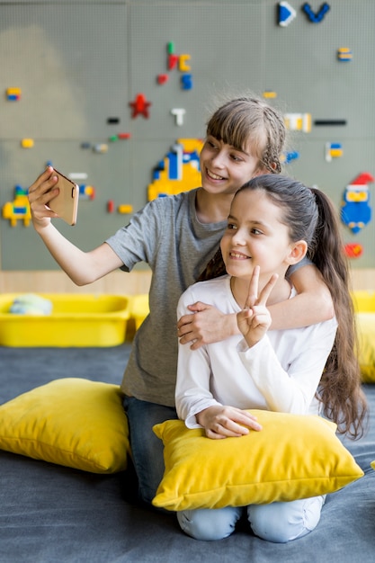 Girls taking selfie