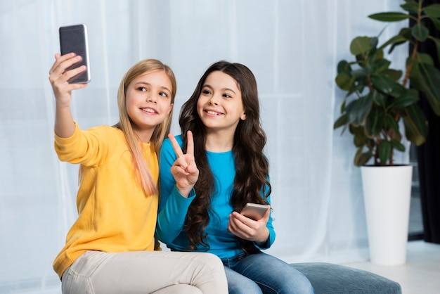 Girls taking selfie